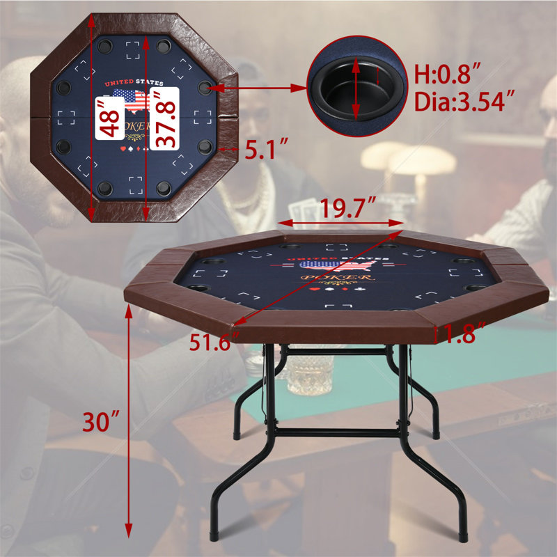 Kulamoon 48" 8 Player Poker Table & Reviews Wayfair